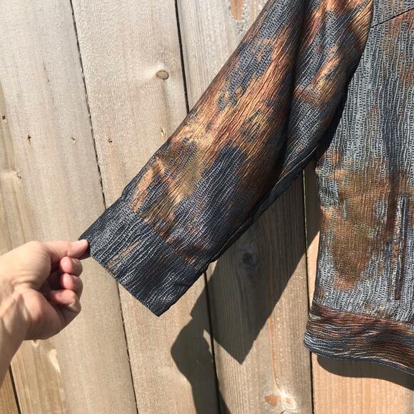 Ruby Rd metallic front zip jacket - Picture 3 of 6